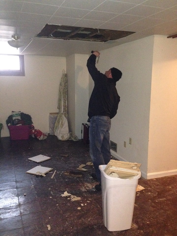 water damage to ceiling drywall Spring Ridge MD